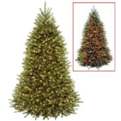 National Tree Company 7.5 Ft. PowerConnect Dunhill Fir Artificial Christmas Tree With Dual Color LED Lights-DUH3-D30-75 207183148