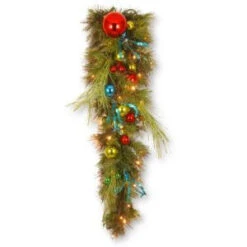 National Tree Company Decorative Collection 36 In. Retro Teardrop With Battery Operated Warm White LED Lights-DC13-141-36TB-1 300441258