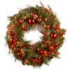 National Tree Company Decorative Collection Christmas Red Mixed 24 In. Artificial Wreath With Battery Operated Warm White LED Lights-DC13-159-24WB-1 300182809 -Christmas Decoration Store national tree company decorative collection christmas red mixed 24 in. artificial wreat