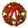 National Tree Company Decorative Collection Cozy Christmas 36 In. Artificial Wreath With Red And Clear Lights-DC13-104L-36W 300182762 -Christmas Decoration Store national tree company decorative collection cozy christmas 36 in. artificial wreath wit
