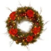 National Tree Company Decorative Collection Hydrangea 24 In. Artificial Wreath With Battery Operated Warm White LED Lights-DC13-158-24WB-1 300182761 -Christmas Decoration Store national tree company decorative collection hydrangea 24 in. artificial wreath with bat