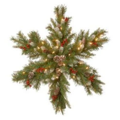 National Tree Company Frosted Berry 30 In. Artificial Snowflake With Battery Operated Warm White LED Lights-FRB3-300-32S-BC 300154626