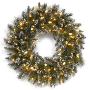 National Tree Company Glittery Bristle Pine 30 in. Artificial Wreath with Clear Lights-GB1-319-30W 300154638 National Tree Company Glittery Bristle Pine 30 In. Artificial Wreath With Clear Lights-GB1-319-30W 300154638 -Christmas Decoration Store national tree company glittery bristle pine 30 in. artificial wreath with clear lights
