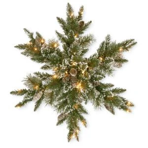 National Tree Company Glittery Bristle Pine 32 in. Artificial Snowflake with Battery Operated Warm White LED Lights-GB3-300-32S-B 300154637 National Tree Company Glittery Bristle Pine 32 In. Artificial Snowflake With Battery Operated Warm White LED Lights-GB3-300-32S-B 300154637 -Christmas Decoration Store national tree company glittery bristle pine 32 in. artificial snowflake with battery op