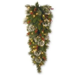 National Tree Company Wintry Pine 48 In. Teardrop With Battery Operated Warm White LED Lights-WP1-338-4TDB-1 300441265
