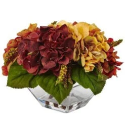 Nearly Natural 10 In. Autumn Hydrangea Berry With Vase-4897 206733641