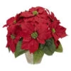 Nearly Natural 13.0 In. H Red Poinsettia With Ceramic Vase Silk Flower Arrangement-1268 203141467 -Christmas Decoration Store nearly natural 130 in. h red poinsettia with ceramic vase silk flower arrangement 1268
