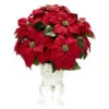 Nearly Natural 21.0 In. H Red Poinsettia With Metal Planter Silk Flower Arrangement-1267 203141466 -Christmas Decoration Store nearly natural 210 in. h red poinsettia with metal planter silk flower arrangement 1267