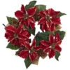 Nearly Natural 22 In. Poinsettia, Pine Cone And Burlap Artificial Wreath-4871 206585514 -Christmas Decoration Store nearly natural 22 in. poinsettia pine cone and burlap artificial wreath 4871