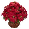 Nearly Natural 22.0 In. H Red Poinsettia With Decorative Planter Silk Arrangement-1265 203141465 -Christmas Decoration Store nearly natural 220 in. h red poinsettia with decorative planter silk arrangement 1265