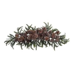 Nearly Natural 28 in. Iced Pine Cone Swag-4886 206585523 Nearly Natural 28 In. Iced Pine Cone Swag-4886 206585523 -Christmas Decoration Store nearly natural 28 in. iced pine cone swag 4886