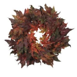 Nearly Natural 30 In. Artificial Wreath With Autumn Maple Leaves-4908 202510751