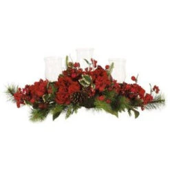 Nearly Natural 30 In. Holiday Hydrangea Candelabrum-4659 100686419