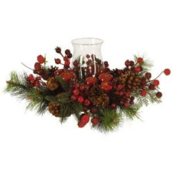 Nearly Natural Holiday Candelabrum Silk Flower Arrangement-4654 100653810