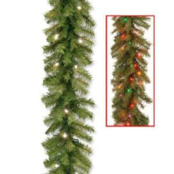Norwood Fir 9 Ft. Garland With Battery Operated Dual Color LED Lights-NF-304D-9AB-1 300330647