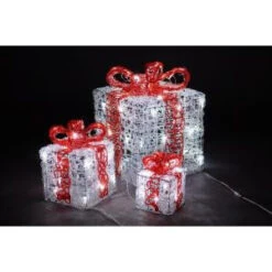 Novolink 10 In. 66 White LED Decorative Gift Box Set (3-Count)-AS-PK3 206455921