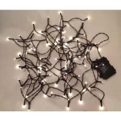 Novolink 35 Ft. 100-Light Cool White LED Built-in Timer Decorative Battery String Light-SL-CW100 206455904