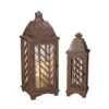 Rustic Brown Metal Lantern (Set Of 2)-2000418 206576200 -Christmas Decoration Store rustic brown metal lantern set of 2 2000418