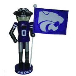 Santa's Workshop 12 In. Kansas State Mascot Nutcracker With Flag-KSW092 207147083