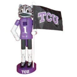 Santa's Workshop 12 In. TCU Mascot Nutcracker With Flag-TCU092 207149279