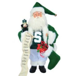 Santa's Workshop 15 In. Michigan Spartan Santa With Nutcracker-MiS080 207147199