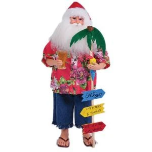 Santa's Workshop 18 in. Bahama Santa with Sign-9331 206457010 Santa's Workshop 18 In. Bahama Santa With Sign-9331 206457010 -Christmas Decoration Store santa39s workshop 18 in. bahama santa with sign 9331