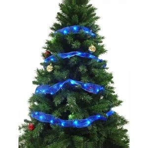 Starlite Creations 12 ft. 36-LED Blue Ribbon Lights-RL33-B012-A 202371860 Starlite Creations 12 Ft. 36-LED Blue Ribbon Lights-RL33-B012-A 202371860 -Christmas Decoration Store starlite creations 12 ft. 36 led blue ribbon lights rl33 b012 a