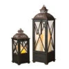 Wood And Metal Home Lantern (Set Of 2)-2212310 206576209 -Christmas Decoration Store wood and metal home lantern set of 2 2212310