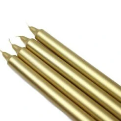 Zest Candle 10 In. Metallic Gold Straight Taper Candles (12-Set)-CEZ-105 203362901