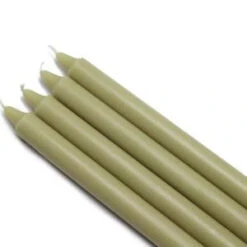 Zest Candle 10 In. Sage Green Straight Taper Candles (12-Set)-CEZ-100 203362896