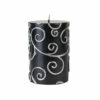 Zest Candle 3 In. X 4 In. Black Scroll Pillar Candle Bulk (12-Case)-CPS-001_12 203363188 -Christmas Decoration Store zest candle 3 in x 4 in. black scroll pillar candle bulk 12 case cps 001 12