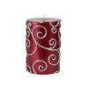 Zest Candle 3 In. X 4 In. Red Scroll Pillar Candle Bulk (12-Case)-CPS-003_12 203363190 -Christmas Decoration Store zest candle 3 in x 4 in. red scroll pillar candle bulk 12 case cps 003 12