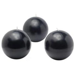 Zest Candle 3 In. Black Ball Candles (6-Box)-CBZ-024 203362773
