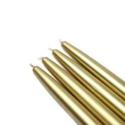 Zest Candle 6 In. Metallic Gold Taper Candles (12-Set)-CEZ-088 203362884